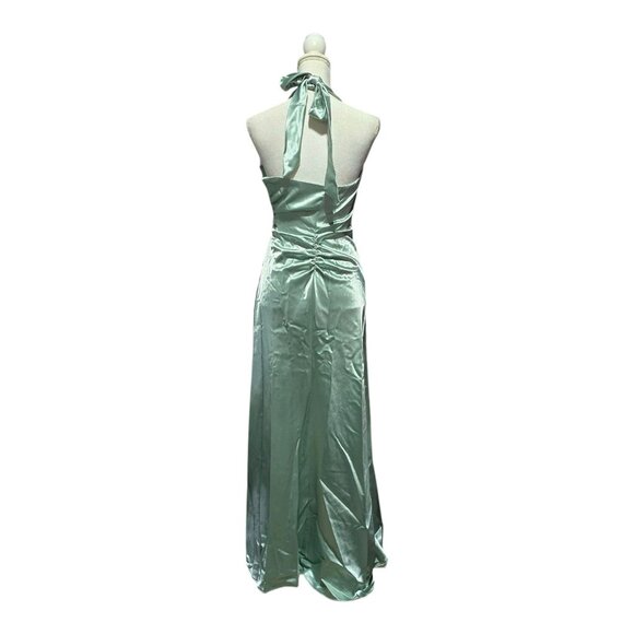 Vtg Gunne Sax Halter Satin Formal Gown Womens Size 3/4 Jessica McClintock - Picture 6 of 16